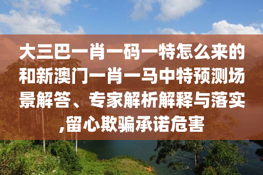大三巴一肖一碼一特怎么來的和新澳門一肖一馬中特預(yù)測場景解答、專家解析解釋與落實(shí),留心欺騙承諾危害