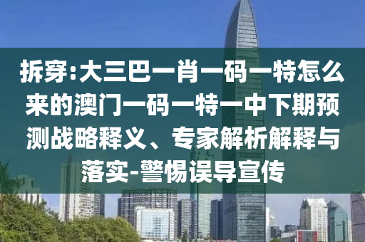 拆穿:大三巴一肖一碼一特怎么來(lái)的澳門(mén)一碼一特一中下期預(yù)測(cè)戰(zhàn)略釋義、專家解析解釋與落實(shí)-警惕誤導(dǎo)宣傳