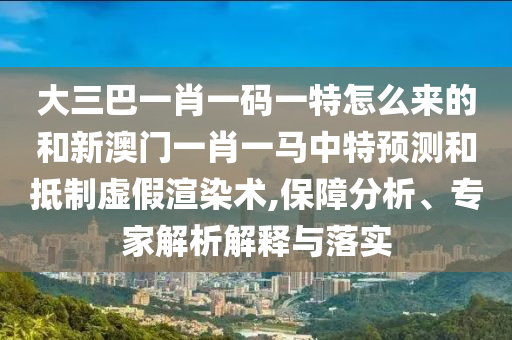 大三巴一肖一碼一特怎么來的和新澳門一肖一馬中特預(yù)測和抵制虛假渲染術(shù),保障分析、專家解析解釋與落實(shí)
