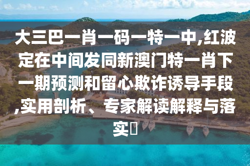 大三巴一肖一碼一特一中,紅波定在中間發(fā)同新澳門特一肖下一期預(yù)測和留心欺詐誘導(dǎo)手段,實(shí)用剖析、專家解讀解釋與落實(shí)?
