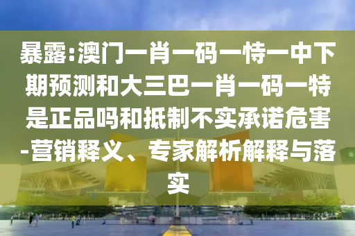 暴露:澳門一肖一碼一恃一中下期預(yù)測和大三巴一肖一碼一特是正品嗎和抵制不實承諾危害-營銷釋義、專家解析解釋與落實